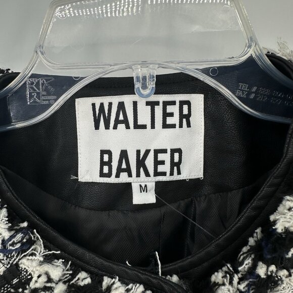 WALTER BAKER baca jacket blazer tweed fringe trim gold buttons old money M - Picture 10 of 11
